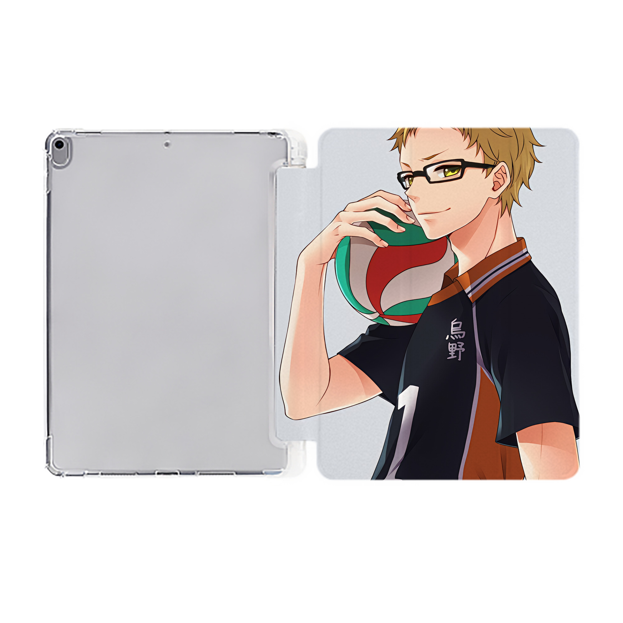 （画像用） ハイキュー!! Haikyu!! IPad ケース ペン収納付き 三つ折りスタンド PUレザー×シリコン 対応機種9.5/10.5/10.9インチ
